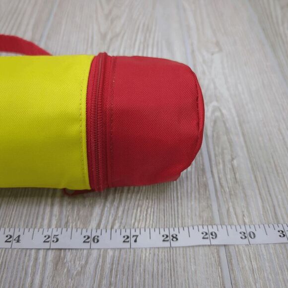 Slim Jim Insulated 6 Can Carrier Adjustable Strap Advertising Red Yellow - Picture 3 of 6